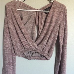 Deep neck line sweater